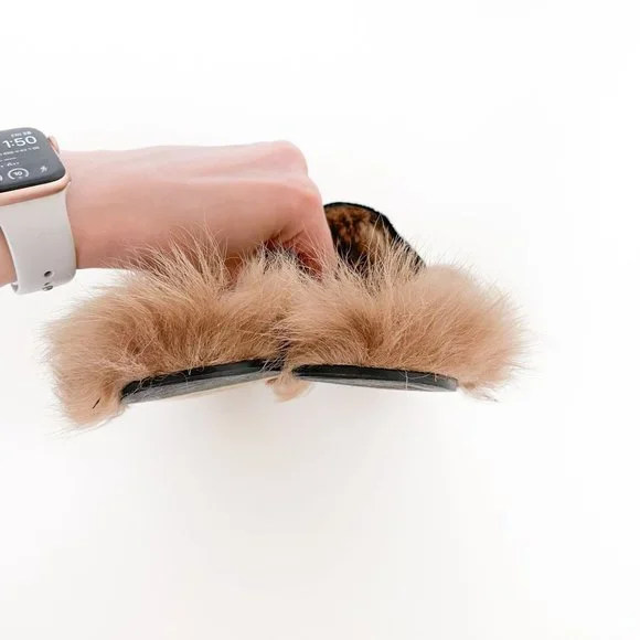 Gucci Princetown Fur Slipper EU 40 US 10 Black Velvet Horsebit Mule Loafer Flat - Picture 7 of 11